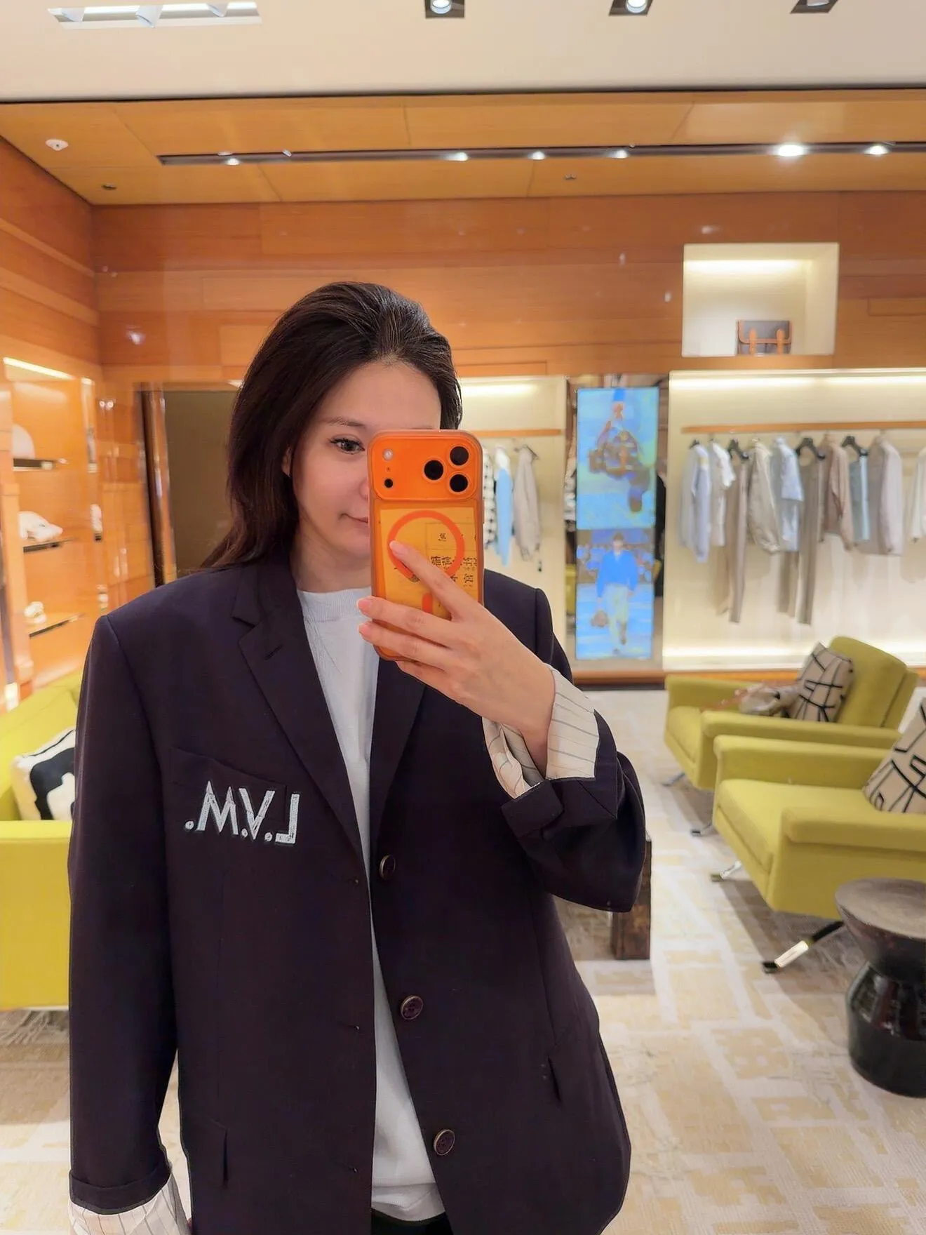 Louis Vuitton Pocket Embroidered Single Breasted Suit Jacket
